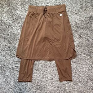 Snoga Athletics Courtney Toliver Brown Skirted Leggings Women’s XL Hemmed